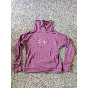 Under Armour Womens Medium Loose Fit Long Sleeve Shirt Mock Neck Plum